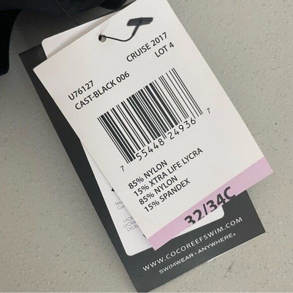 Coco Reef Black Diva Power Underwire Bikini Top Size 32/34C New With Tags - Picture 13 of 16